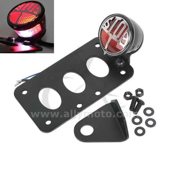 6 Side Mount Billet License Plate Bracket Taillight Harley
